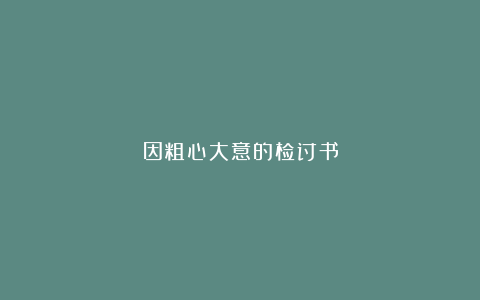 因粗心大意的检讨书