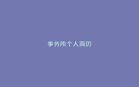 事务所个人简历