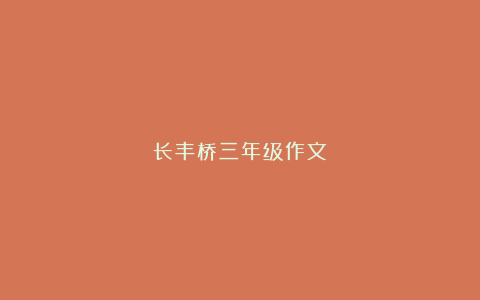 长丰桥三年级作文