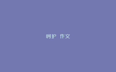 呵护 作文