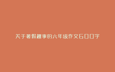 关于暑假趣事的六年级作文600字