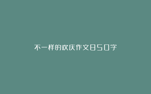 不一样的欢庆作文850字