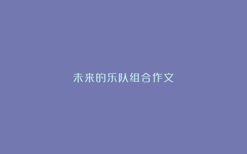 未来的乐队组合作文