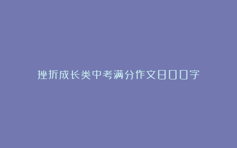 挫折成长类中考满分作文800字