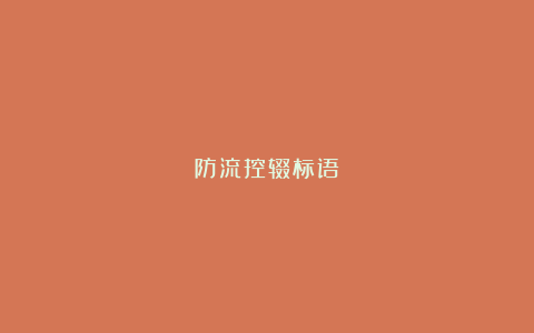 防流控辍标语