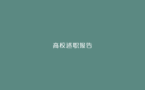 高校述职报告