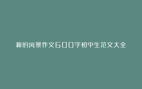 新的风景作文600字初中生范文大全