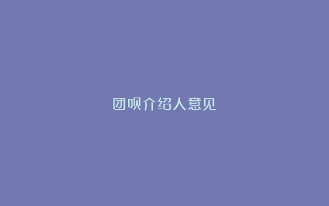 团员介绍人意见