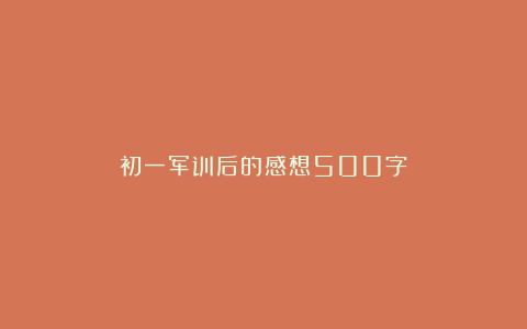 初一军训后的感想500字