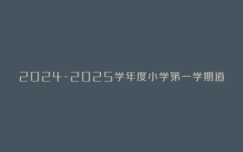 2024-2025学年度小学第一学期道德与法治教学工作总结5篇