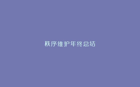 秩序维护年终总结