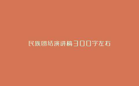 民族团结演讲稿300字左右