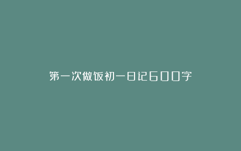 第一次做饭初一日记600字