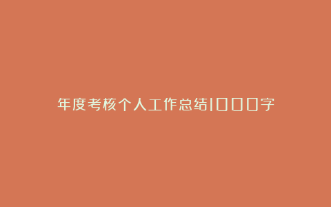 年度考核个人工作总结1000字