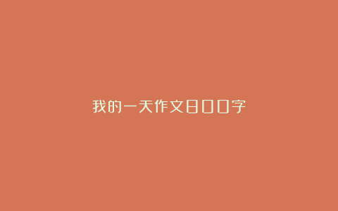 我的一天作文800字