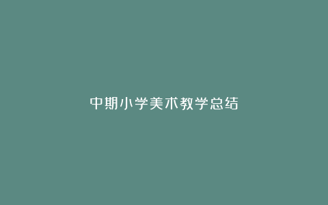 中期小学美术教学总结