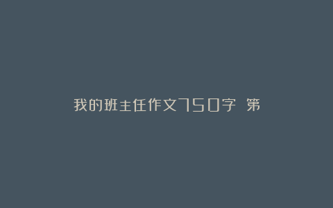 我的班主任作文750字 第