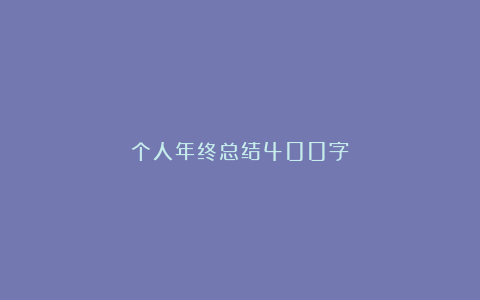 个人年终总结400字