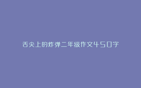 舌尖上的炸弹二年级作文450字