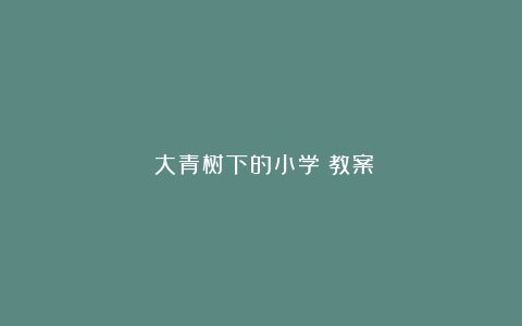 《大青树下的小学》教案