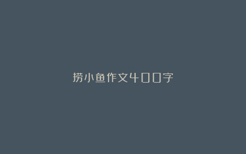 捞小鱼作文400字