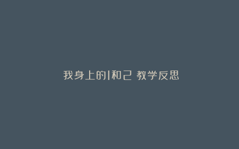 《我身上的1和2》教学反思