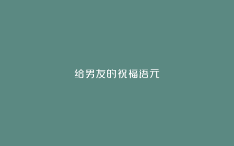 给男友的祝福语元