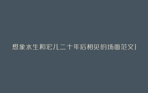 想象水生和宏儿二十年后相见的场面范文10篇