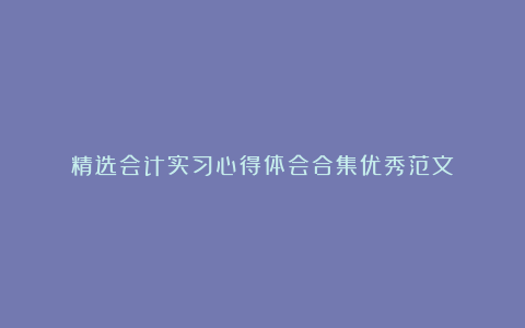 精选会计实习心得体会合集优秀范文