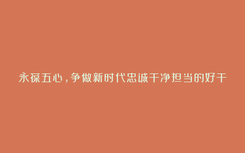 永葆五心,争做新时代忠诚干净担当的好干部心得体会2篇