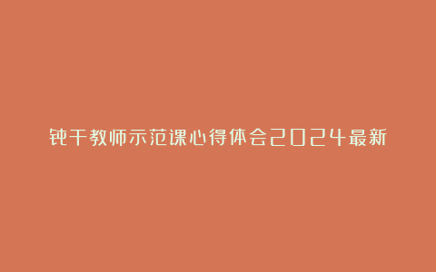 骨干教师示范课心得体会2024最新