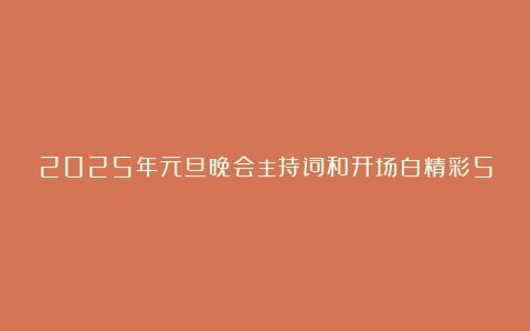 2025年元旦晚会主持词和开场白精彩5篇